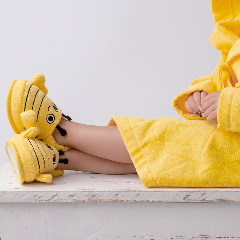 Milk & Moo Toddler Slippers, 18cm 100% Cotton, Kids Indoor Slippers, Non-Slip Soft Sole, Slip-On Lightweight, Breathable, Ideal for Home, Bath, Indoor Use, BuzzyBee Design, For Boys and Girls, 2-4 Years Old - Image 4